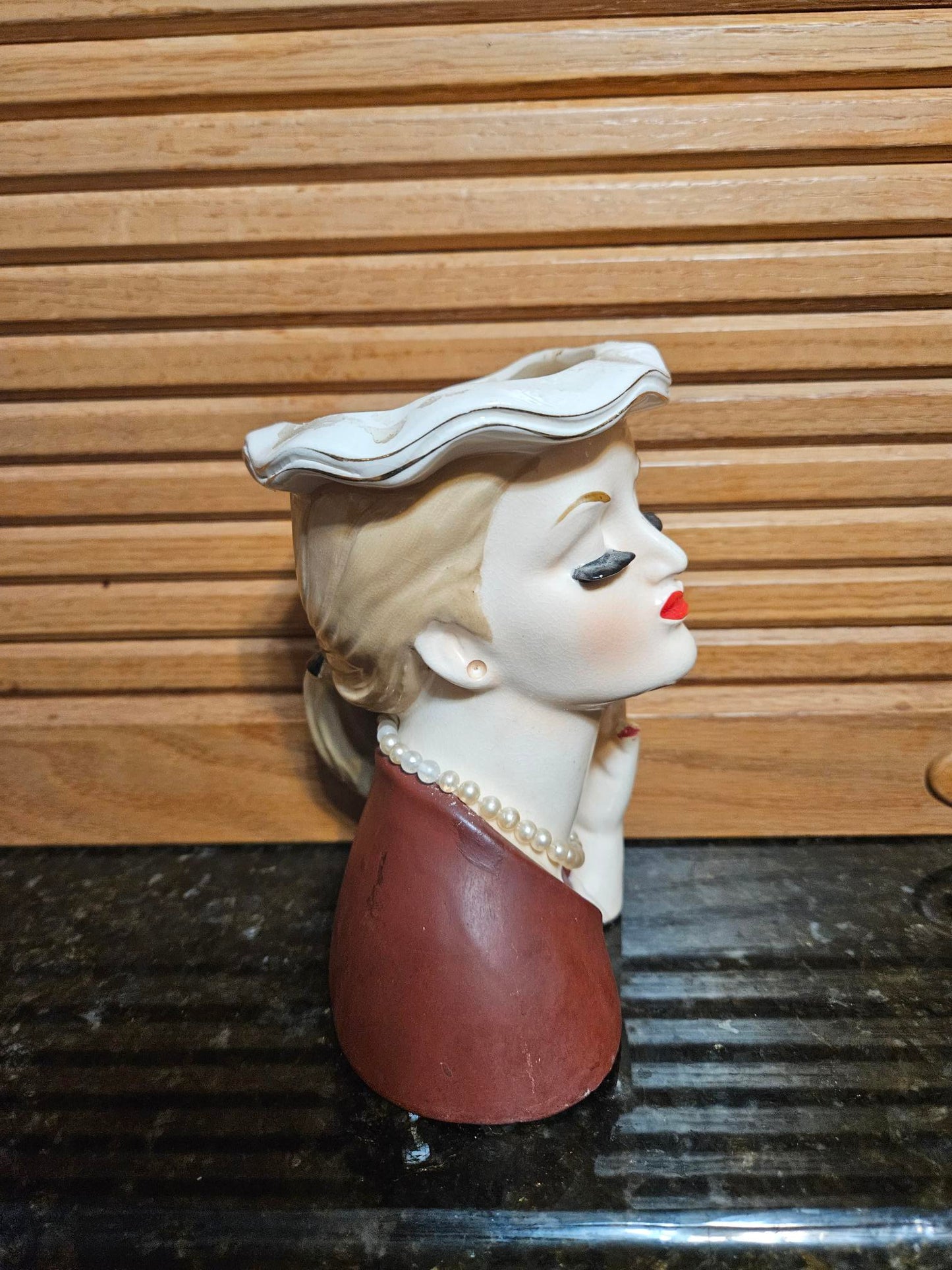 VINTAGE NAPCO LADY HEAD VASE- C2636C (Carla)