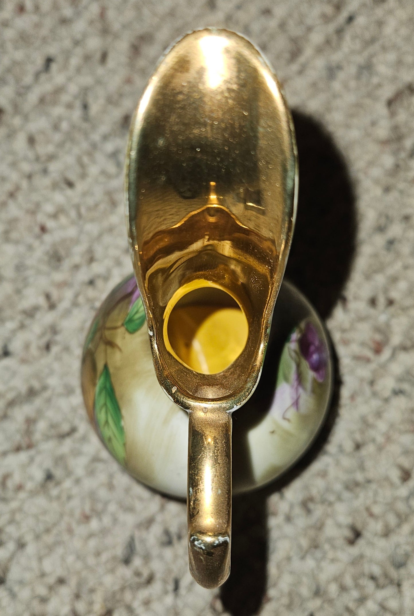 Vintage Gold Trim Fruit Bud Vase / Pitcher