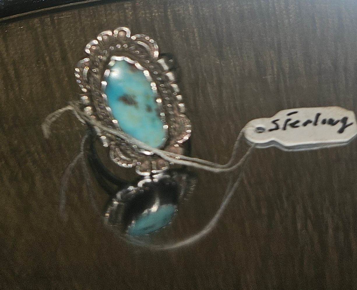 STERLING NATURAL TURQUOISE SPLIT BAND RING