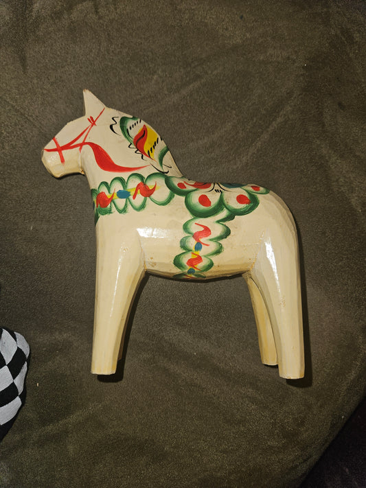 SWEEDISH DALA HORSE CREME WHITE