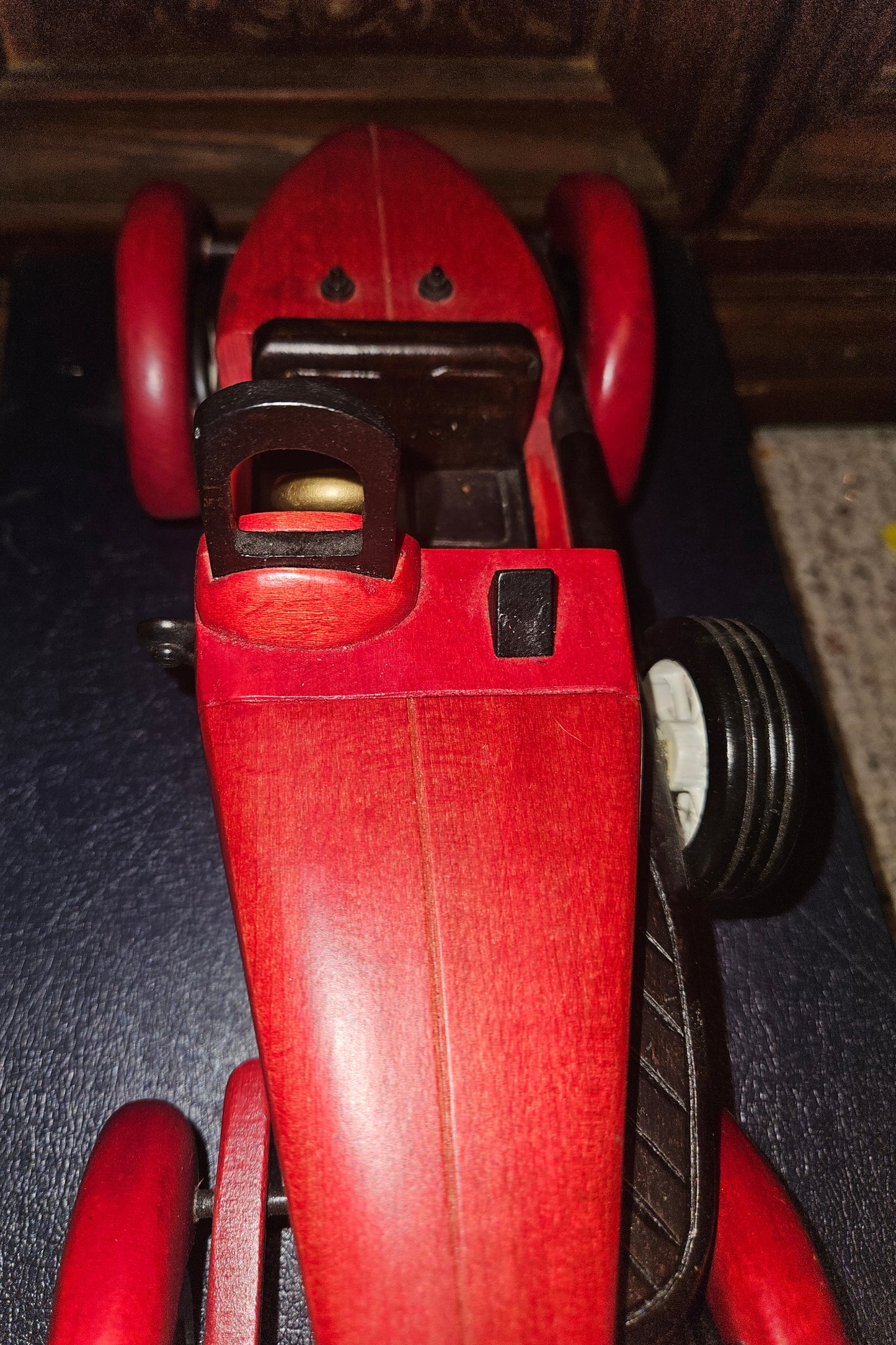 VINTAGE WOODEN TOY ROADSTER CAR