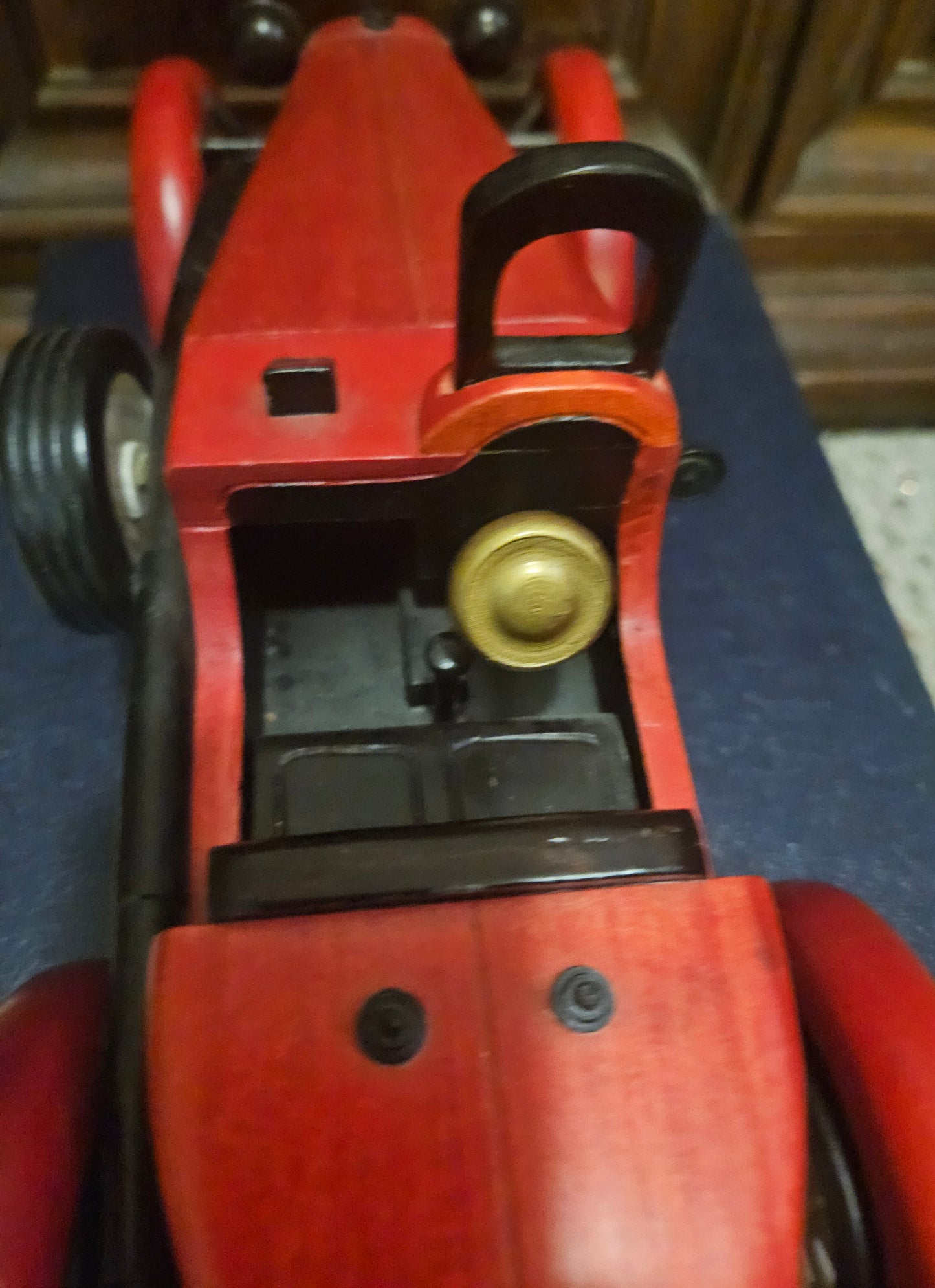 VINTAGE WOODEN TOY ROADSTER CAR