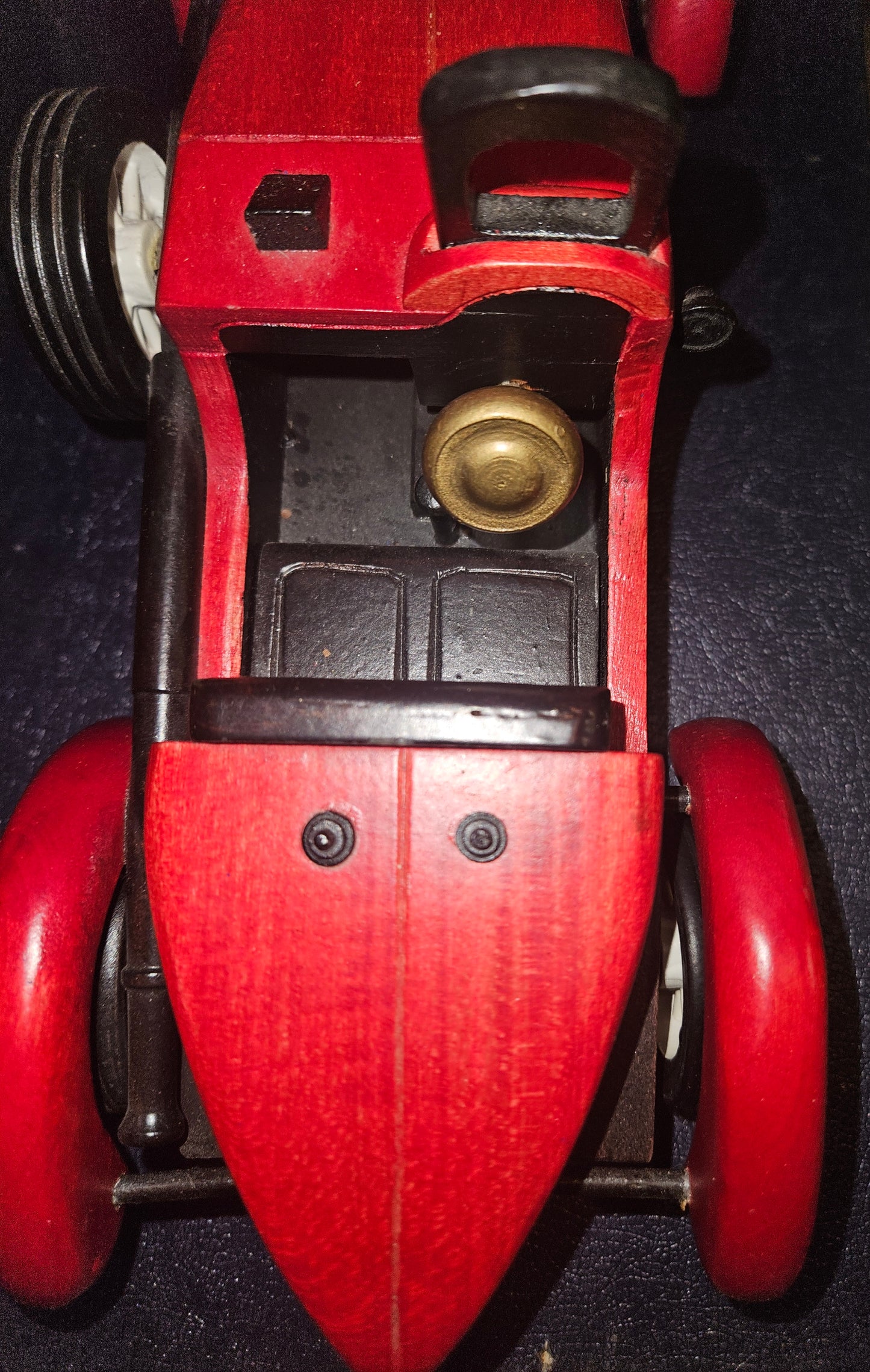 VINTAGE WOODEN TOY ROADSTER CAR