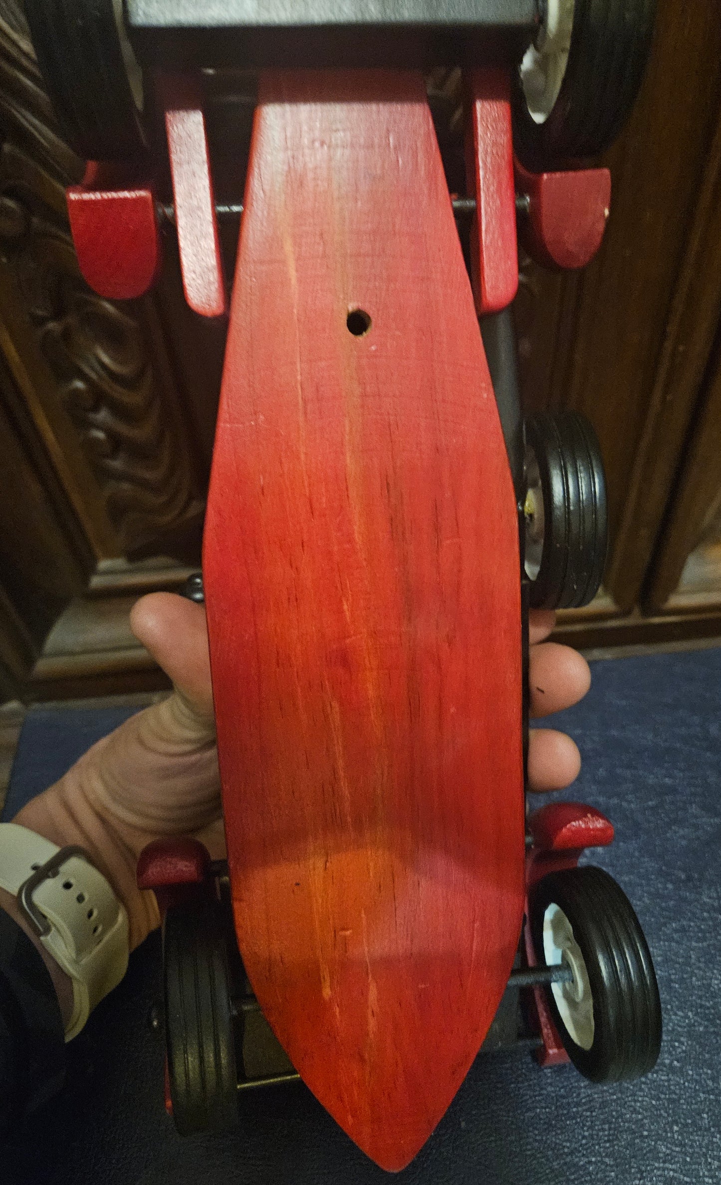 VINTAGE WOODEN TOY ROADSTER CAR