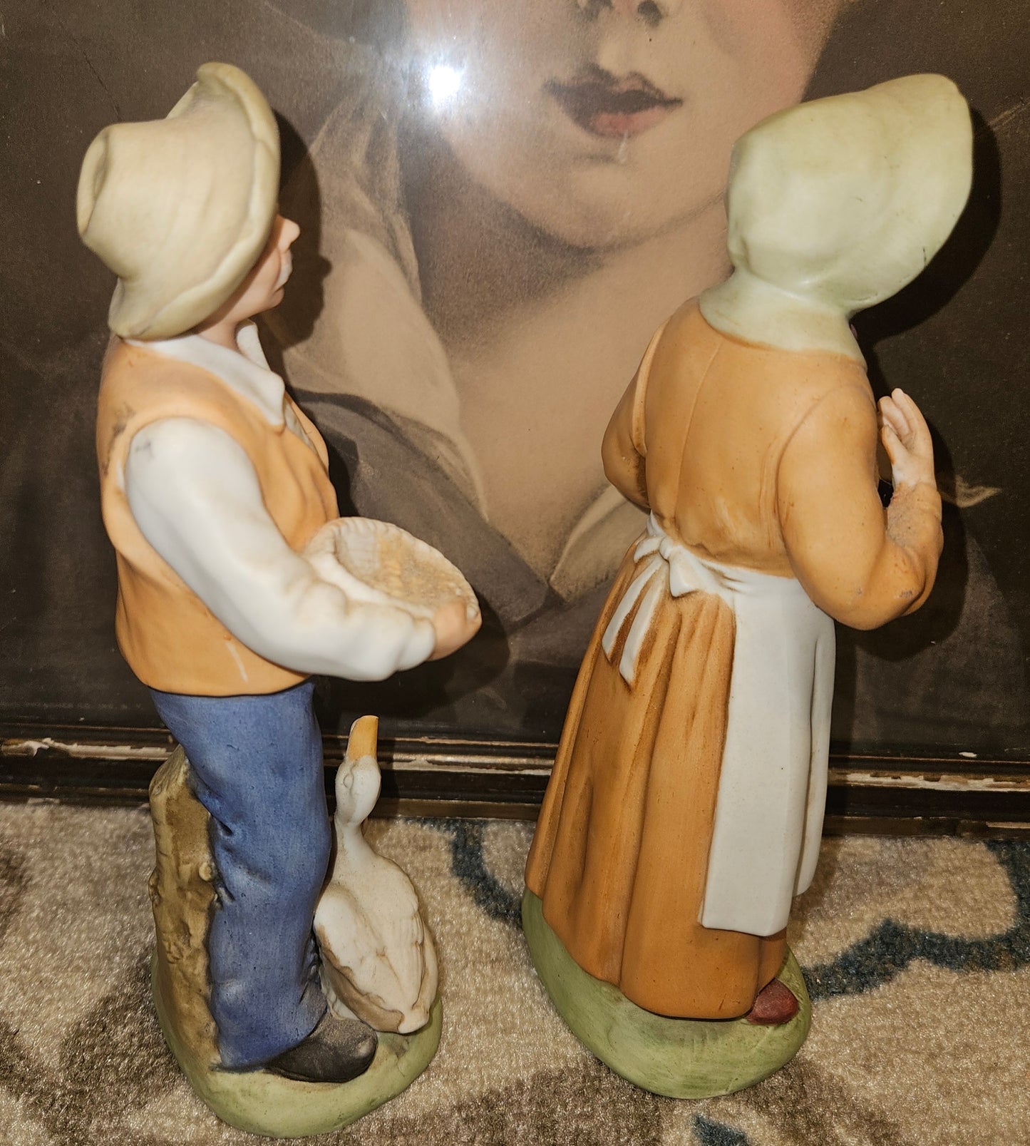 VINTAGE FARMER COUPLE FIGURINES