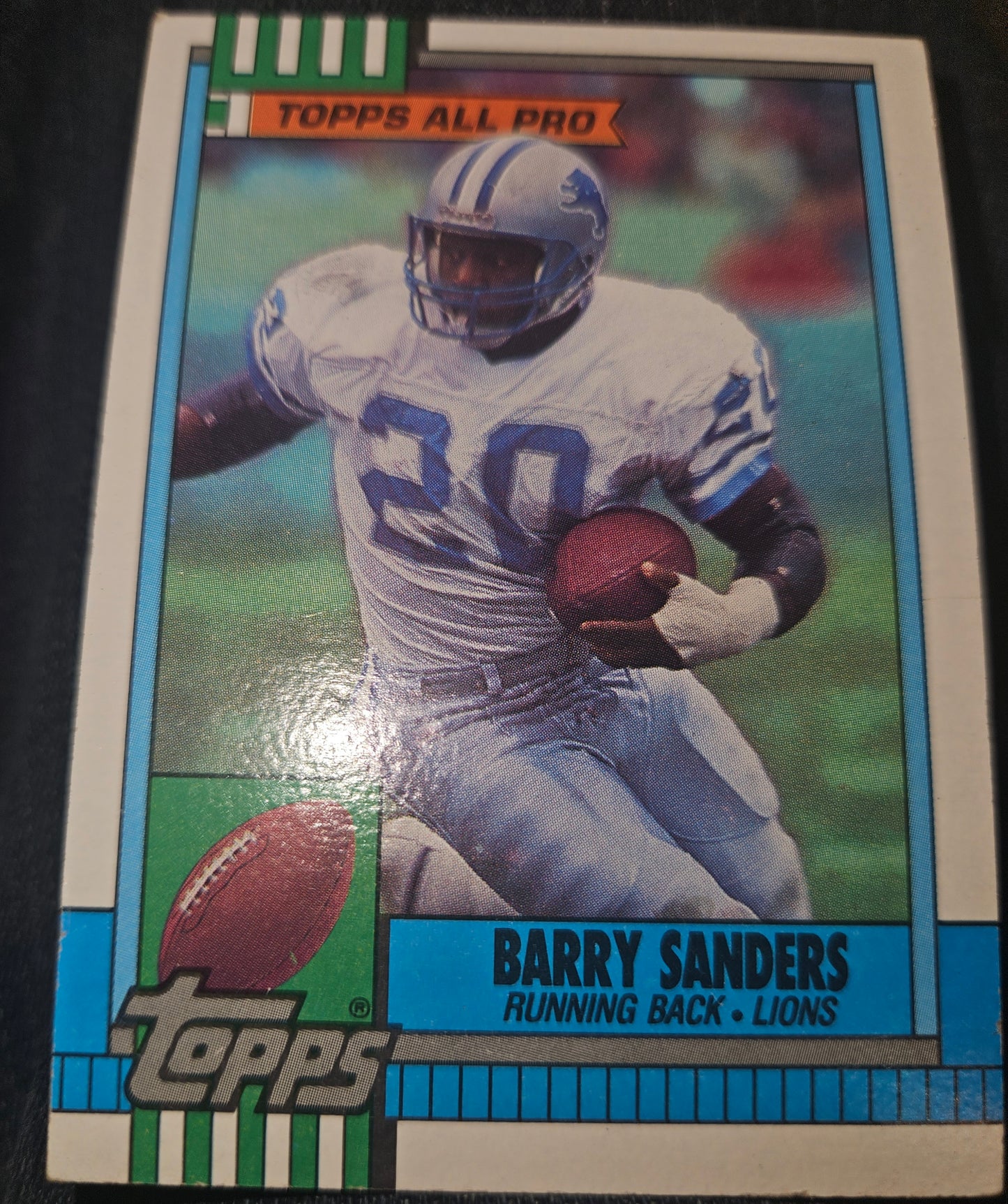 Barry Sanders 1990 Topps All Pro football card