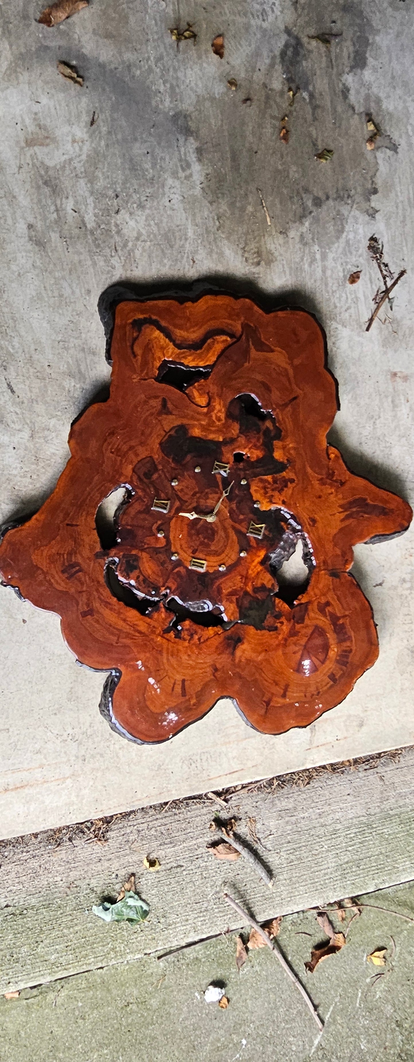 Burl Wall Clock Vintage