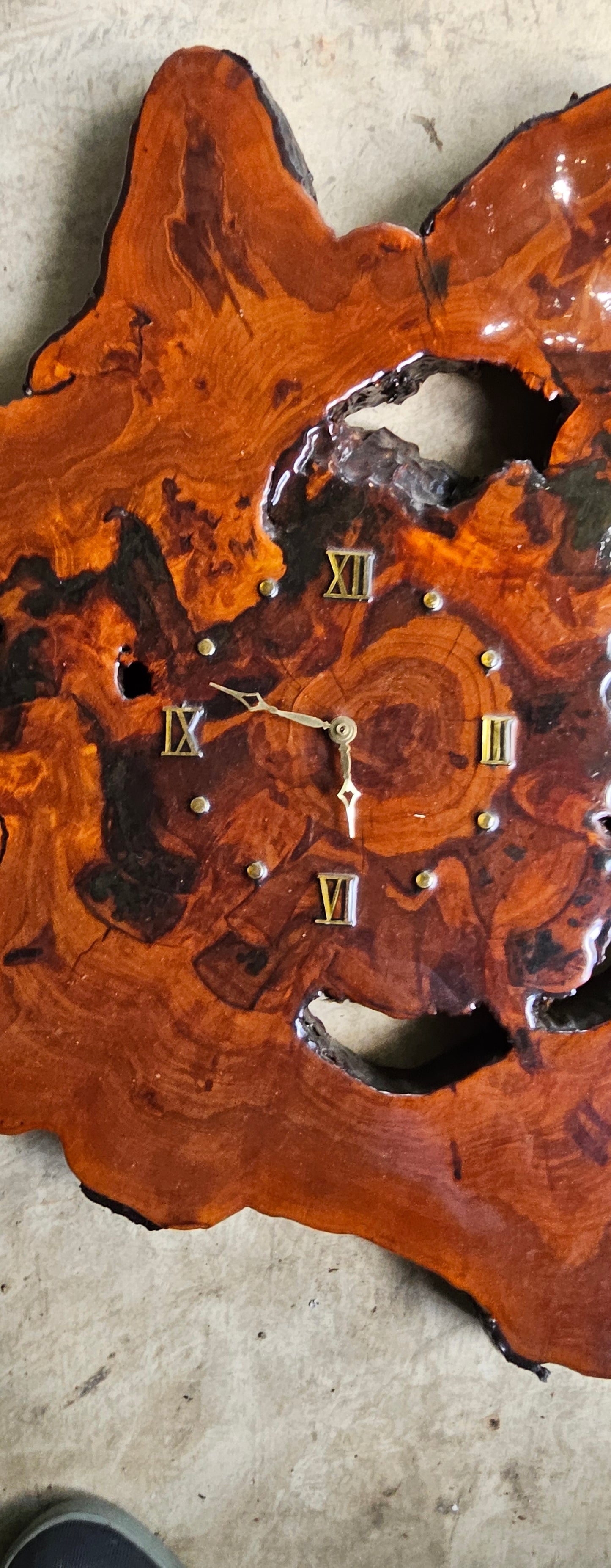 Burl Wall Clock Vintage