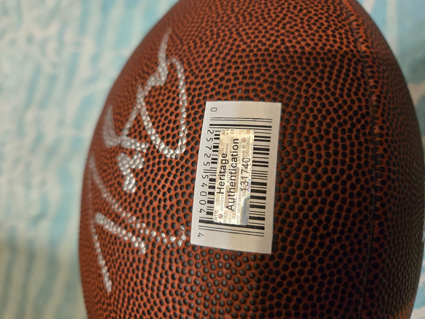 Autographed Drew Brees Football Certified by Heritage Authentication