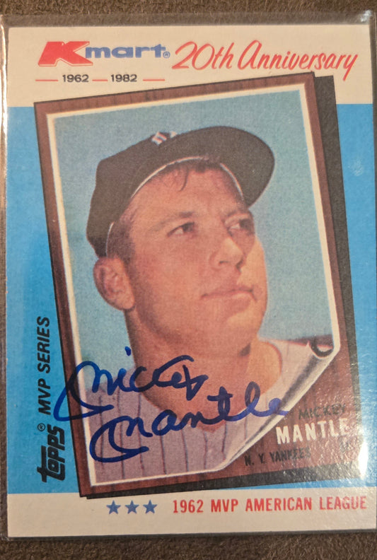 1962 Topps Mickey Mantle Signed Baseball Card Heritage Authentication