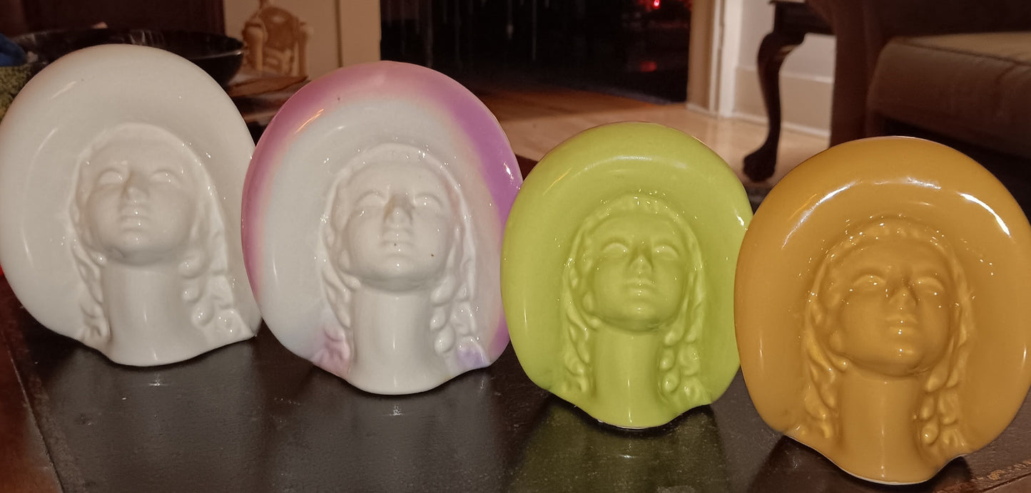 VINTAGE LADY HEAD VASES- SET OF 4