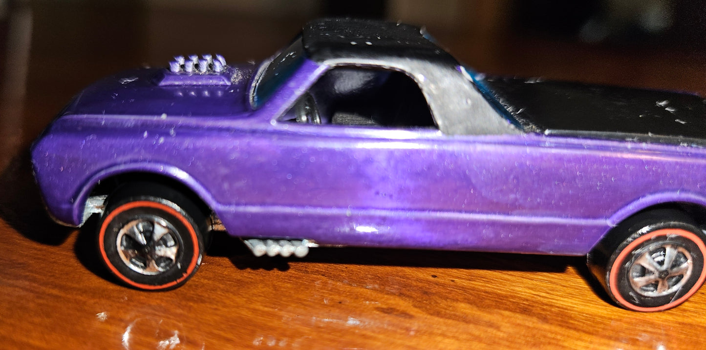 VINTAGE 1967 REDLINE HOT WHEEL CUSTOM FLEETSIDE PURPLE